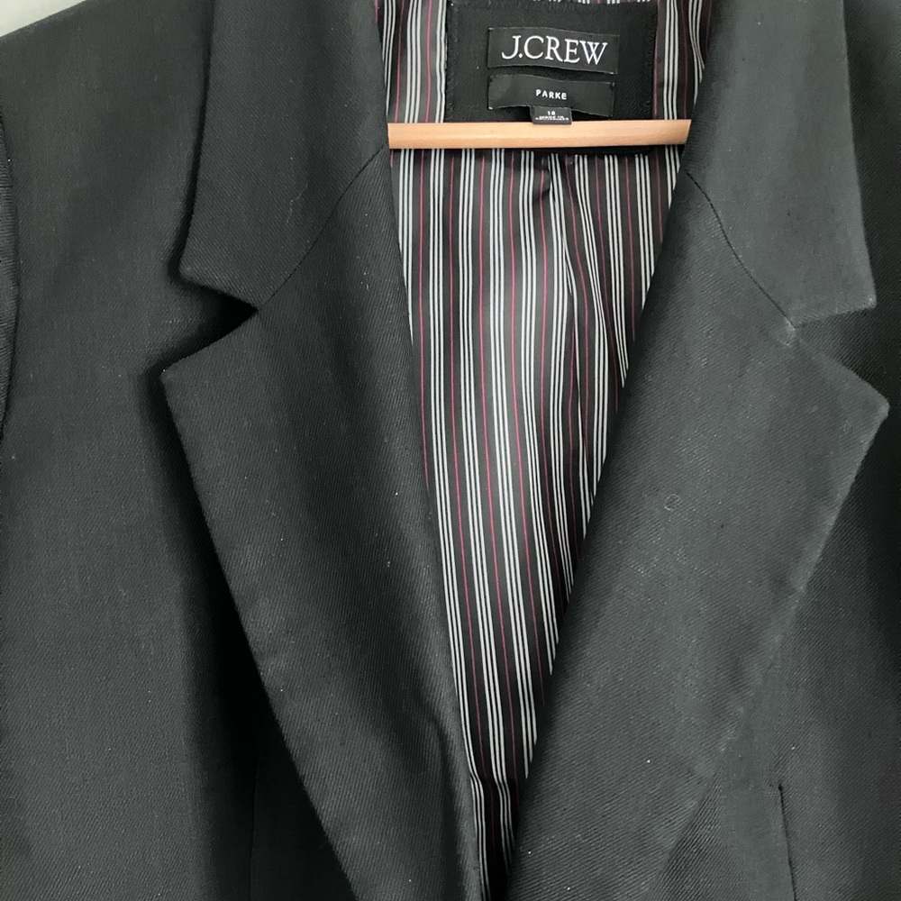 J CREW Parke Black Linen Blend Blazer Size 18 - Picture 4 of 12